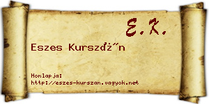 Eszes Kurszán névjegykártya